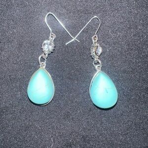 Elegant Silver and Turquoise Drop Earrings